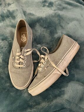 Vans Women’s Canvas Sneakers in Shimmering Silver